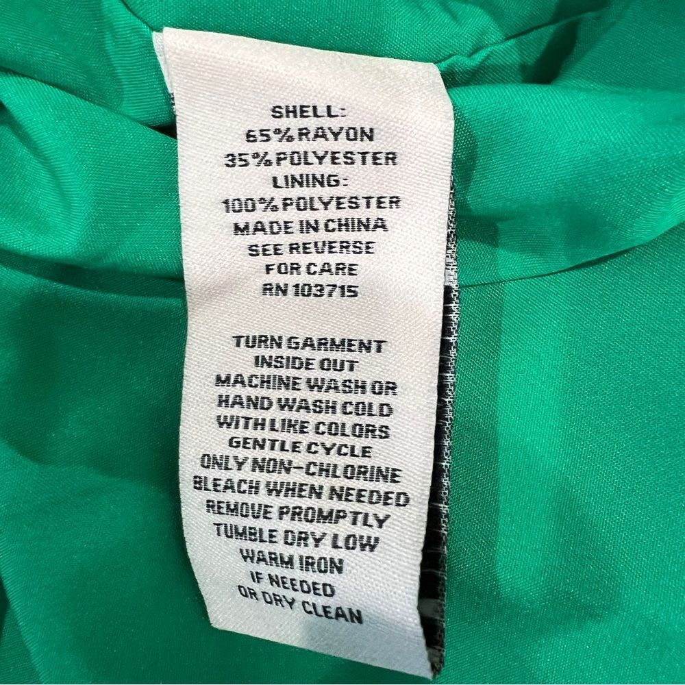 Nanette Lepore Smocked Midi Dress Flutter Sleeve Ruffle Hem Green 12 NWT - Picture 16 of 16